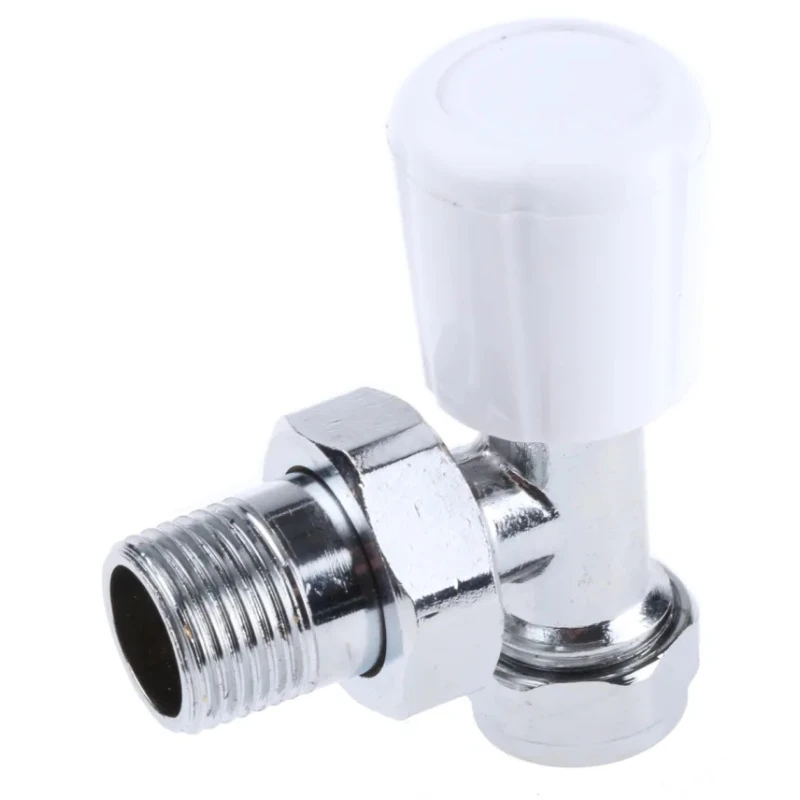 RS PRO Brass 15 mm to 1/2 in Manual Radiator Valve Angle Type, Chrome Finish, 10 bar Operating Pressure 784-5649
