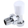RS PRO Brass 15 mm to 1/2 in Manual Radiator Valve Angle Type, Chrome Finish, 10 bar Operating Pressure 784-5649