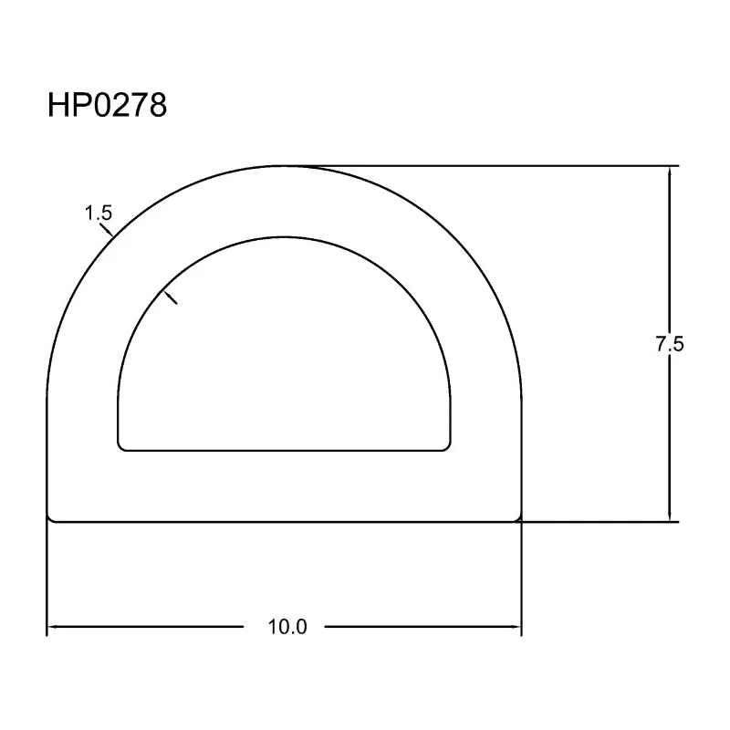 RS PRO Black Ethylene Propylene Diene Monomer Edging Strip 20 m 10 mm Width 7.5 mm Height 727-6087