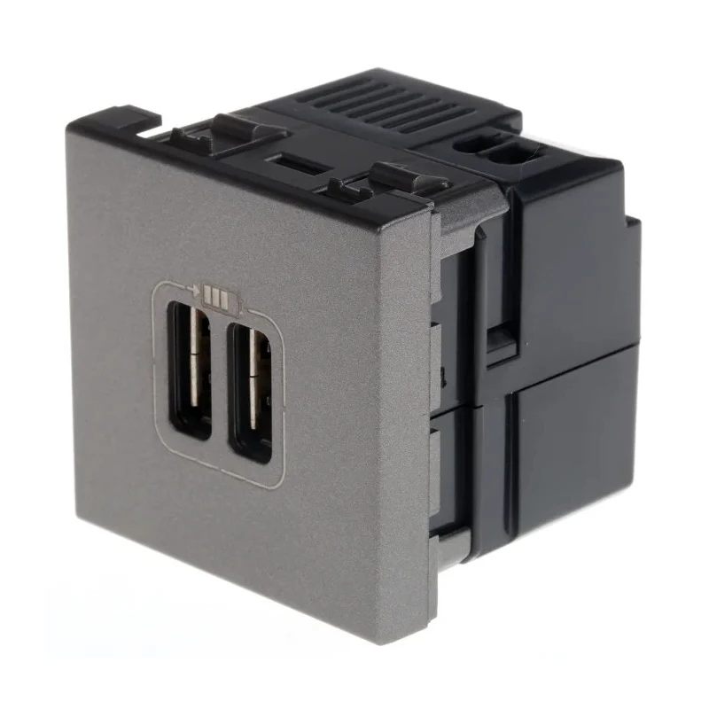 Legrand 1 Gang USB Socket 2.4A Silver White Flush Mount Indoor 5V Arteor 5 725 78