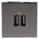 Legrand 1 Gang USB Socket 2.4A Silver White Flush Mount Indoor 5V Arteor 5 725 78