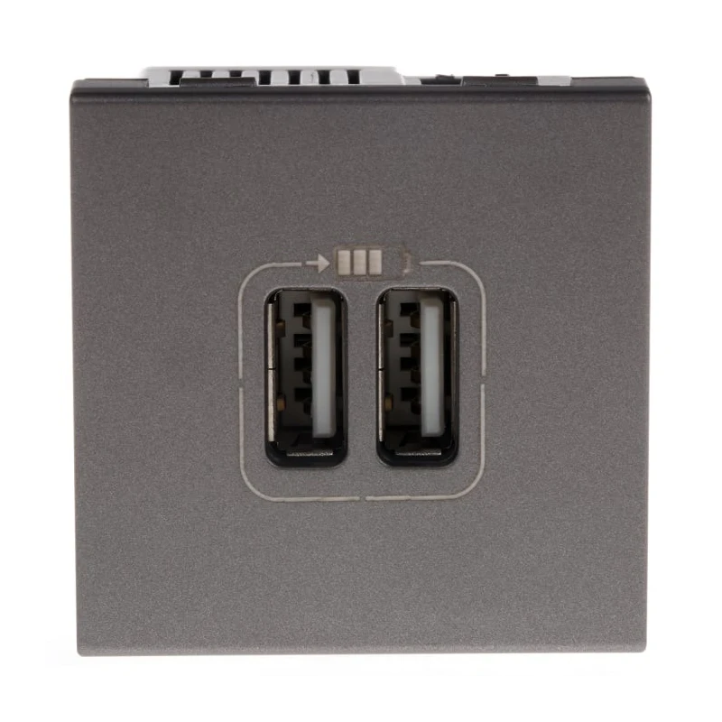 Legrand 1 Gang USB Socket 2.4A Silver White Flush Mount Indoor 5V Arteor 5 725 78