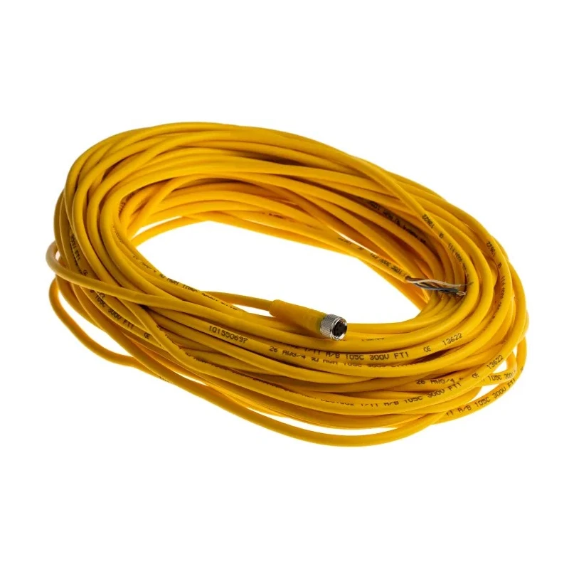 Turck Female 4 Way Straight to Unterminated Sensor Actuator Cable 20 m, PVC Jacket, 125V, IP67/IP69K PKG 4M-20