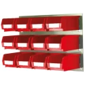 RS PRO Polypropylene Storage Bin Louvred Panel 165 mm x 100 mm x 75 mm Red 771-9196