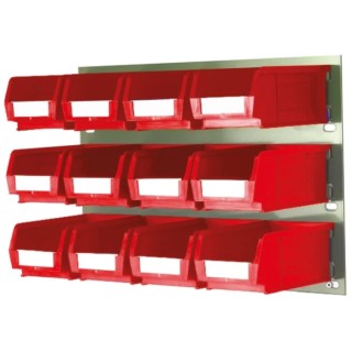 RS PRO Polypropylene Storage Bin Louvred Panel 165 mm x 100 mm x 75 mm Red 771-9196