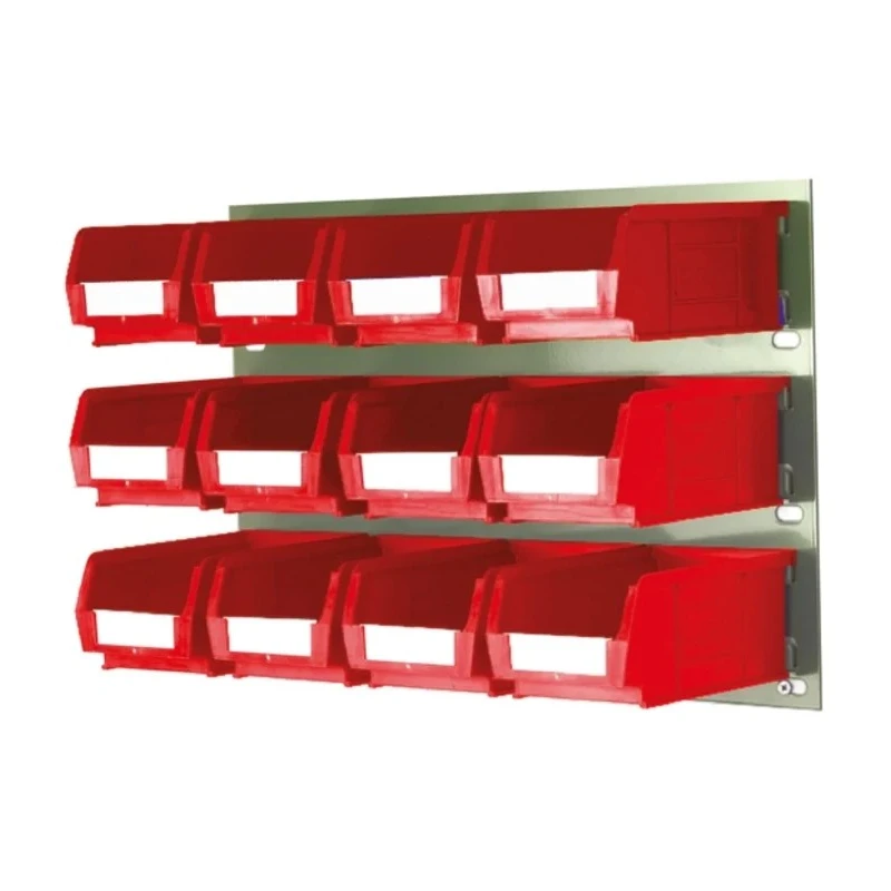 RS PRO Polypropylene Storage Bin Louvred Panel 165 mm x 100 mm x 75 mm Red 771-9196