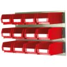 RS PRO Polypropylene Storage Bin Louvred Panel 165 mm x 100 mm x 75 mm Red 771-9196