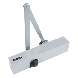 Briton Silver Overhead Door Closer Adjustable Strength Fire Door Compatible Steel 2130B.C.SES