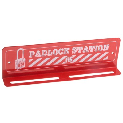 RS PRO 12 Padlock Lockout Station Polyvinyl Chloride Red 237mm x 75mm x 75mm 862-5250