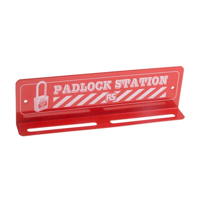 RS PRO 12 Padlock Lockout Station Polyvinyl Chloride Red 237mm x 75mm x 75mm 862-5250