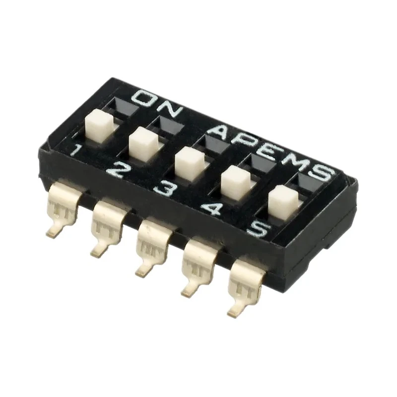APEM Raised Actuator Slide Rotary Coded DIP Switch IKD0503101, Reliable Positive Detent, Gold Plated Terminals