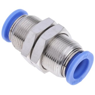 RS PRO Bulkhead Tube-to-Tube Pneumatic Fitting Nickel Plated Brass Push In 10 mm 10 bar 916-0836