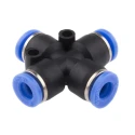 RS PRO Nickel Polyoxymethylene Pneumatic Cross Tube-to-Tube Push-In Fitting 6 mm 10 bar 60°C 916-0928