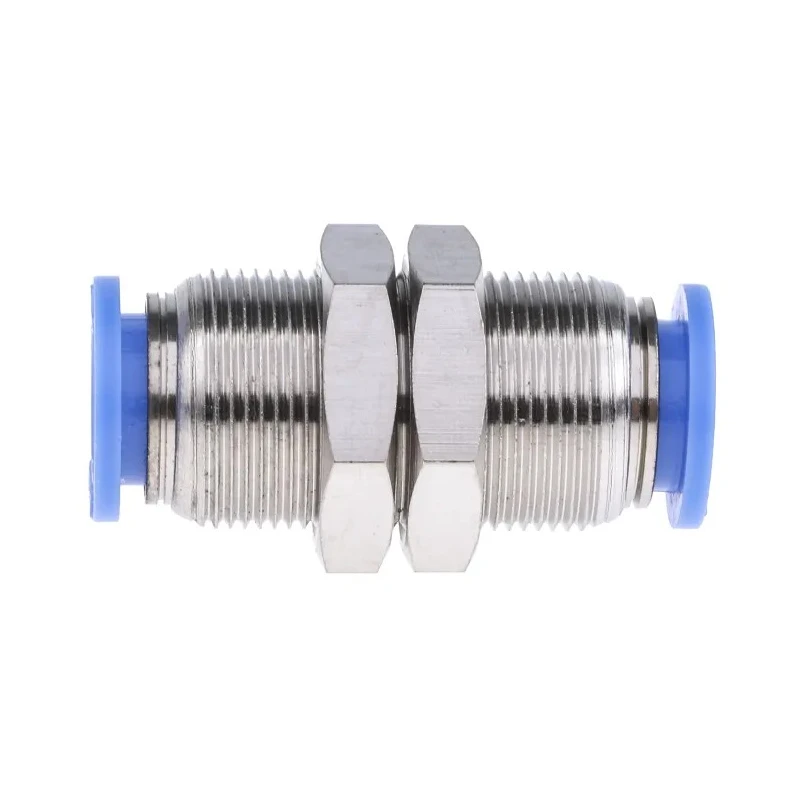 RS PRO Bulkhead Tube-to-Tube Pneumatic Fitting Nickel Plated Brass Push In 10 mm 10 bar 916-0836