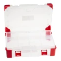 RS PRO Adjustable Compartments 9 Cell Transparent Red Polypropylene Compartment Box 60 mm x 235 mm x 165 mm 124-6592