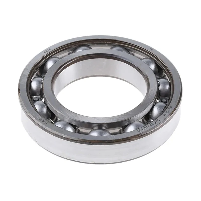 SKF Single Row Deep Groove Ball Bearing 70 mm ID, 125 mm OD, 24 mm Width, Sheet Metal Cage, Open End Type 6214