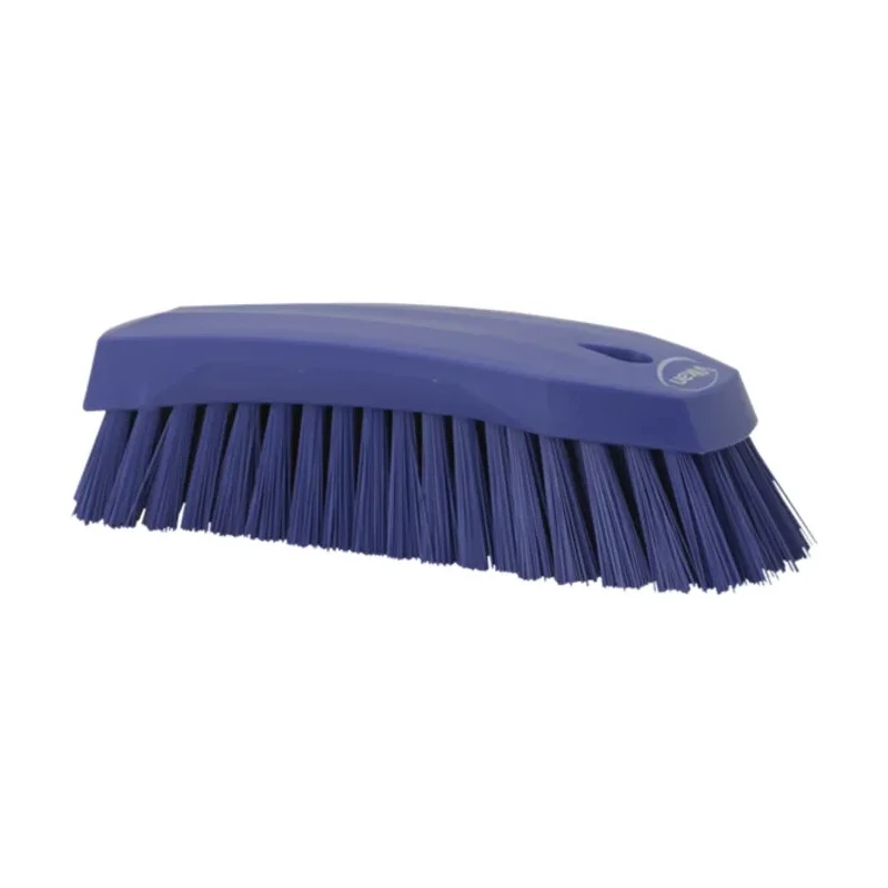 Vikan Hard Bristle Purple Scrubbing Brush, Polyester Bristle, 36 mm Bristle Length, 200 mm Width, Model 38908