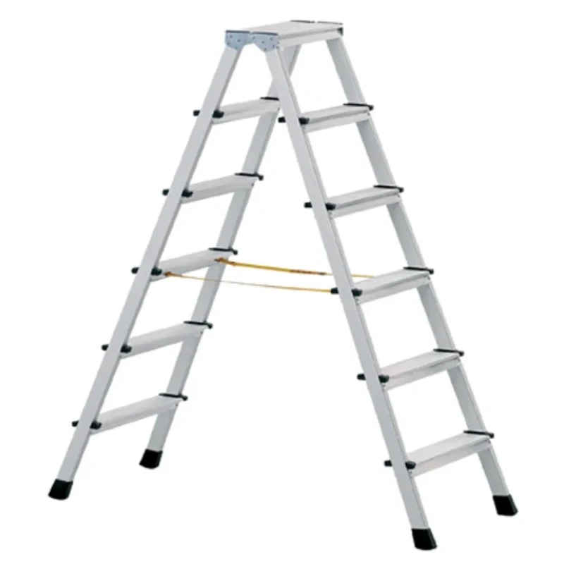 Zarges Aluminium Double-Sided Step Ladder 6 Rungs, 1.3 m Open Length, Extruded Aluminium 150kg Load Capacity 41266