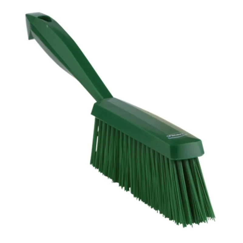 Vikan Hard Bristle Green Scrubbing Brush Polyester Bristle, 50 mm Bristle Length, Hand Brush, Green Handle 45892