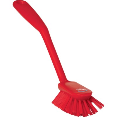 Vikan Hard Bristle Red Scrubbing Brush Red, 23 mm Bristle Length, Polyethylene Terephthalate Bristle Material 42374