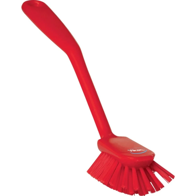 Vikan Hard Bristle Red Scrubbing Brush Red, 23 mm Bristle Length, Polyethylene Terephthalate Bristle Material 42374