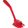 Vikan Hard Bristle Red Scrubbing Brush Red, 23 mm Bristle Length, Polyethylene Terephthalate Bristle Material 42374