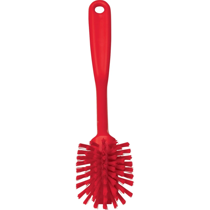 Vikan Hard Bristle Red Scrubbing Brush Red, 23 mm Bristle Length, Polyethylene Terephthalate Bristle Material 42374
