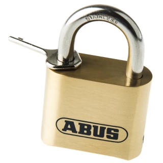 ABUS Keyed Brass, Stainless Steel Weatherproof Padlock, 8 mm Shackle Diameter, 25 mm Shackle Length, 53 mm Body 180IB/50