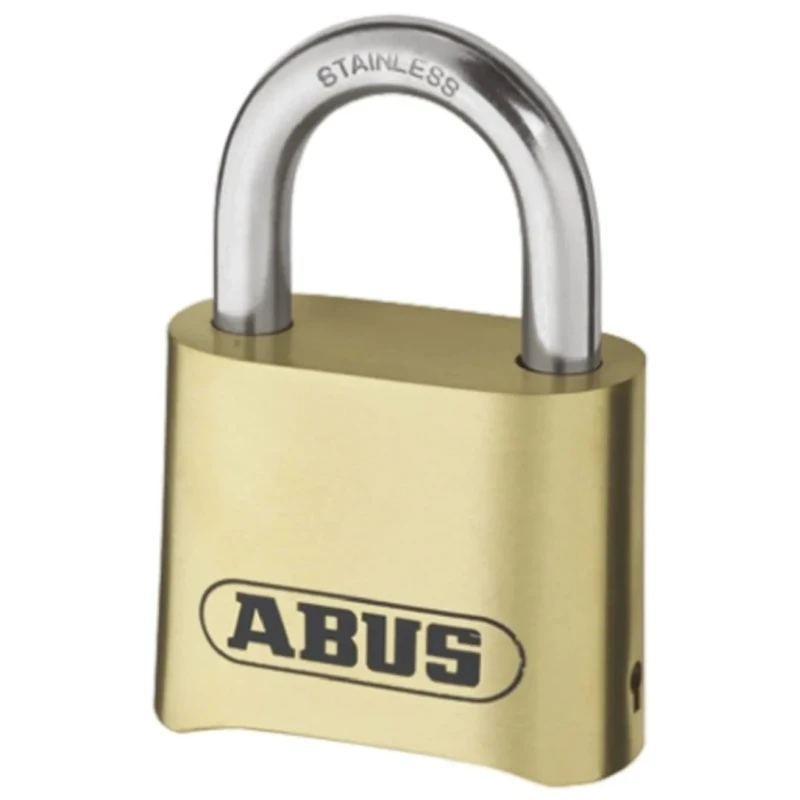 ABUS Keyed Brass, Stainless Steel Weatherproof Padlock, 8 mm Shackle Diameter, 25 mm Shackle Length, 53 mm Body 180IB/50