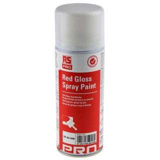 RS PRO Acrylic-Based Red Gloss Spray Paint 400 ml, 1.5m² Coverage 764-3049