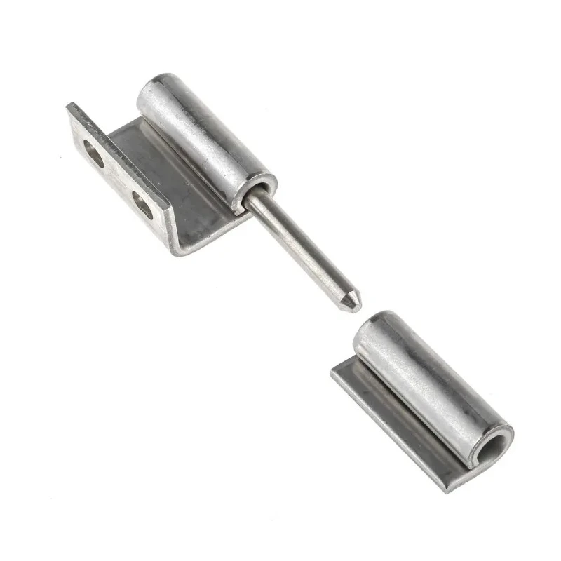 Pinet Stainless Steel Concealed Hinge Non-Handed Screw Fixing Removable Pin 80mm x 3mm Raw Finish 12-1-3528