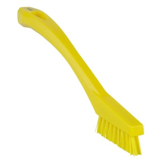 Vikan Yellow Scrubbing Brush with 15 mm Bristle Length, 205 mm Length, 20 mm Width, FDA Compliant 44016