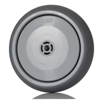 Tente Grey Rubber Trolley Wheel 125mm Diameter 32mm Width 100kg Load Capacity Polypropylene Hub Ball Bearing 026717
