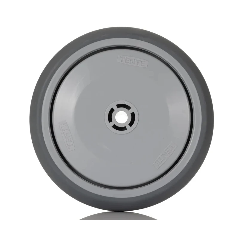 Tente Grey Rubber Trolley Wheel 125mm Diameter 32mm Width 100kg Load Capacity Polypropylene Hub Ball Bearing 026717