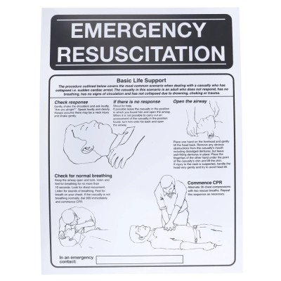 RS PRO First Aid Safety Wall Chart Plastic English 400mm x 300mm 559-568