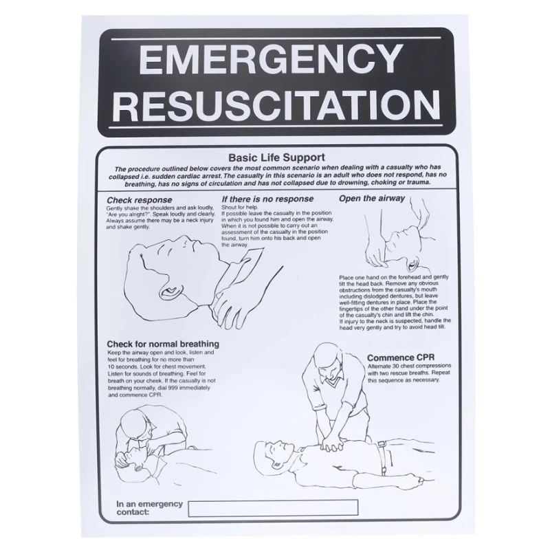 RS PRO First Aid Safety Wall Chart Plastic English 400mm x 300mm 559-568