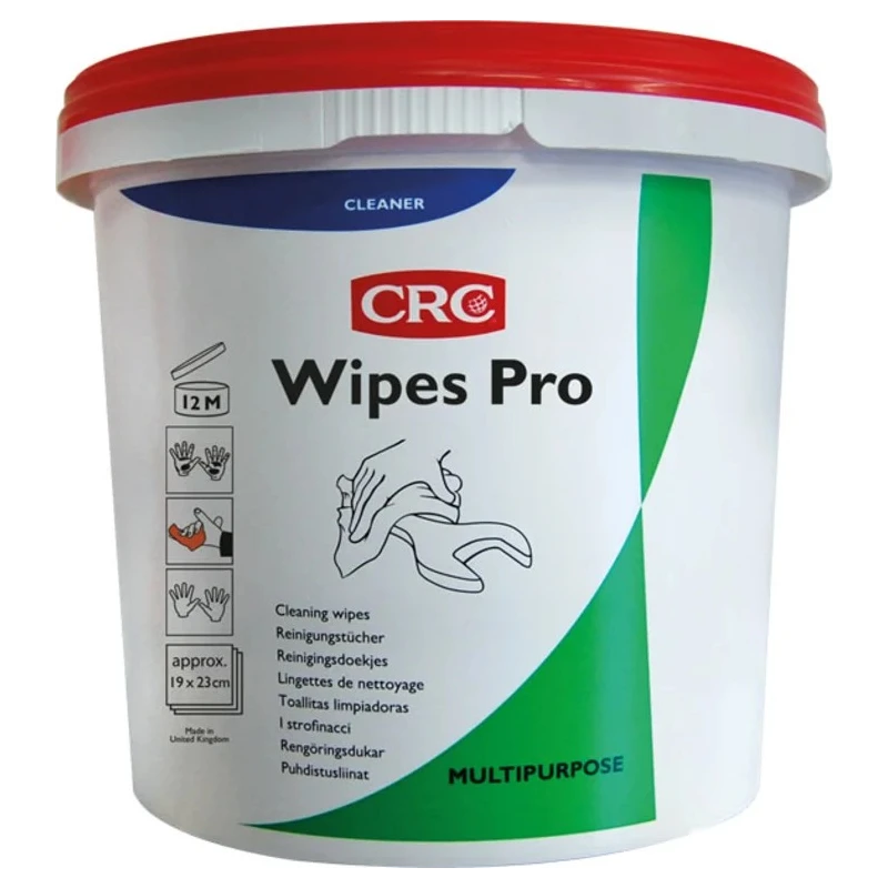 CRC Wet Hand Wipes Bucket of 100, Wet Single Use Hand Cleaning Wipes 260 x 270 mm 12006