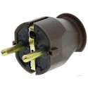 Kopp 16A 250V France Germany Mains Plug Brown Polyvinyl Chloride Cable Termination Screw Model 1757.0600.4
