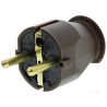 Kopp 16A 250V France Germany Mains Plug Brown Polyvinyl Chloride Cable Termination Screw Model 1757.0600.4