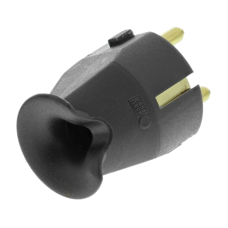 Kopp 16A 250V France Germany Mains Plug Brown Polyvinyl Chloride Cable Termination Screw Model 1757.0600.4