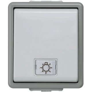 Siemens Grey 2 Way 1 Gang Surface Light Switch Plastic Neon Illumination DELTA Series 5TA4716