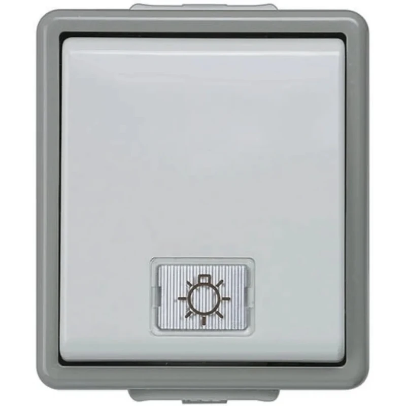 Siemens Grey 2 Way 1 Gang Surface Light Switch Plastic Neon Illumination DELTA Series 5TA4716