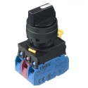 Idec Spring Return Selector Switch DPDT 3 Positions 22 mm Cutout Diameter YW1S-33E21