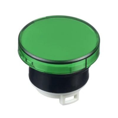 Idec Green Pilot Light Head, 22 mm Cutout, Round Shape, IP65 Flush Mount HW1A-P1GL