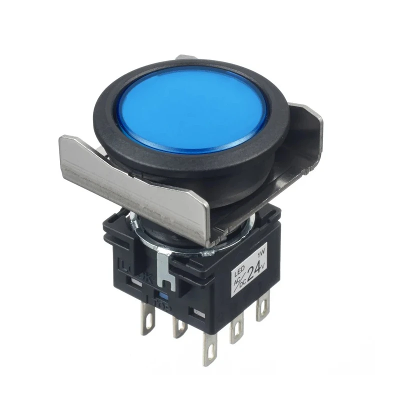 Idec Illuminated Push Button Switch Panel Mount Momentary On-Off 30 V dc 250 V ac Round Actuator LBW6L-M1T64S