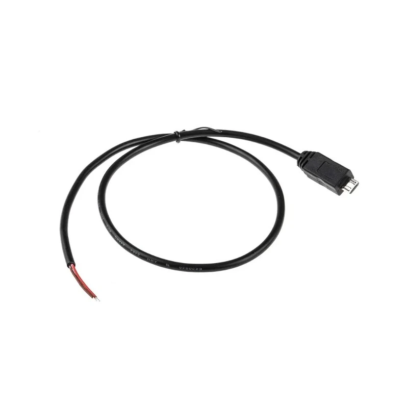 RS PRO IC Socket USB Cable Male Micro USB Type B to Unterminated Black 500mm 173-3530