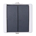 Kopp Grey 1 Way Rocker Light Switch 2 Gang, 10A, 250V, Thermoplastic Body 540556009