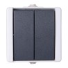 Kopp Grey 1 Way Rocker Light Switch 2 Gang, 10A, 250V, Thermoplastic Body 540556009