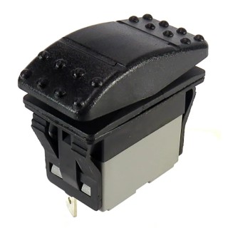 RS PRO SPDT Momentary On-Mom Rocker Switch Panel, Black Actuator, 16-20A, IP67, Panel Mount 174-8328