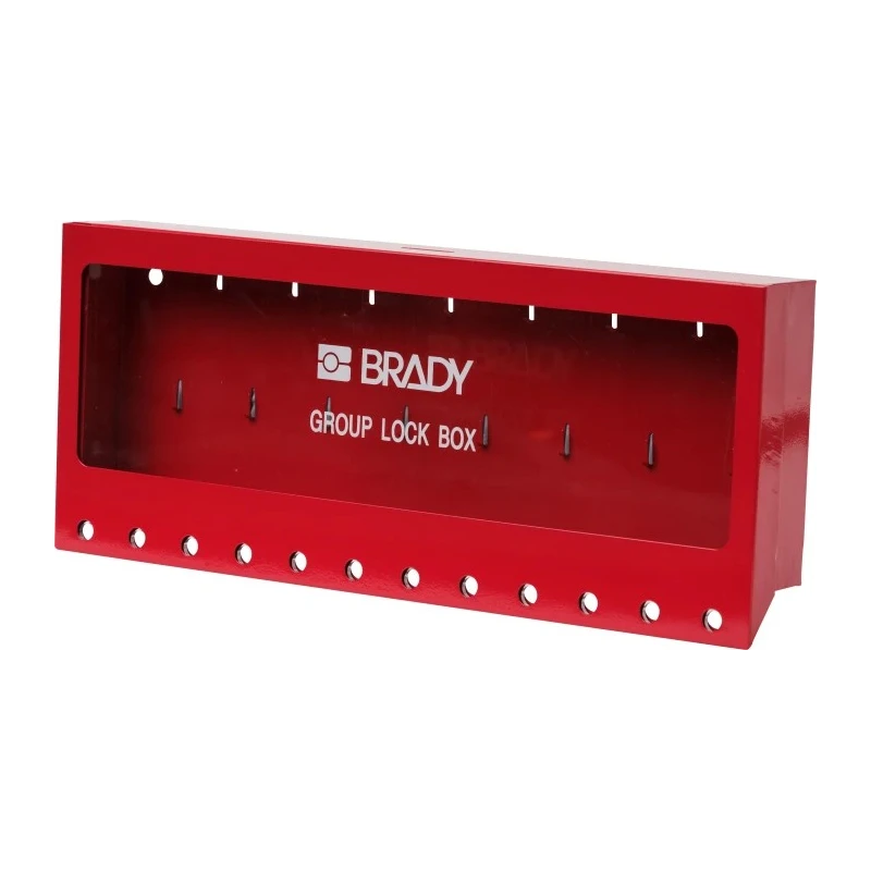 Brady 12 Padlock Lockout Station Metal Wall Lock Box Large Made of Powder Coated Steel METAL WALL LOCK BOX, LARGE